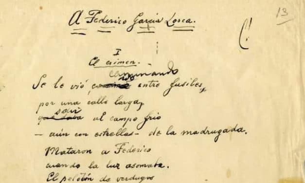Original del poema de Antonio Machado a Federico García Lorca